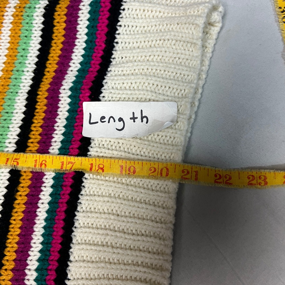 Le Lis Collection Striped Chucky Knit Sweater Pullover Colorful Crew Neck Medium - Picture 7 of 9